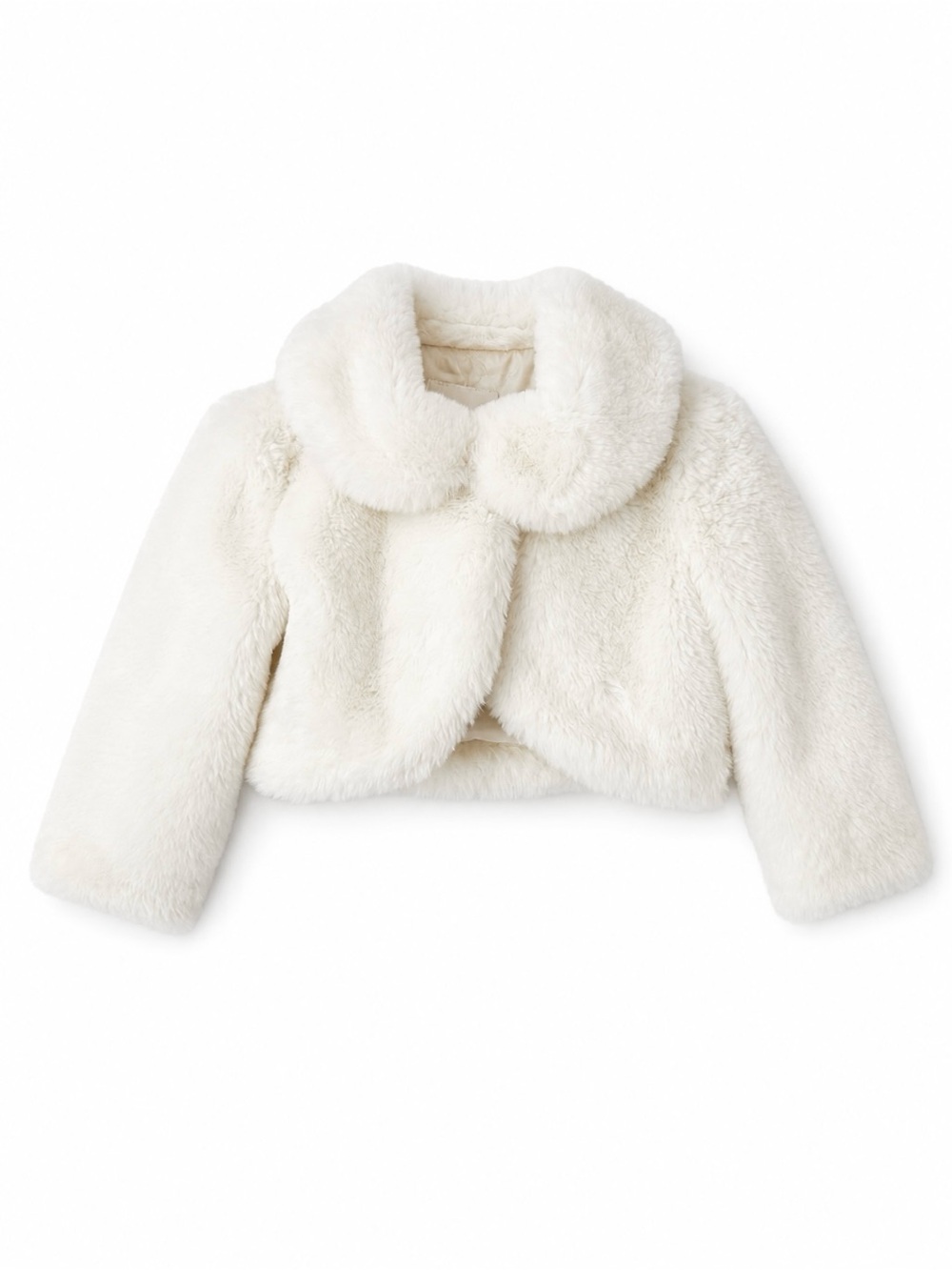 Janie and Jack White Faux Fur Cropped Coat Jacket 12-18 Months